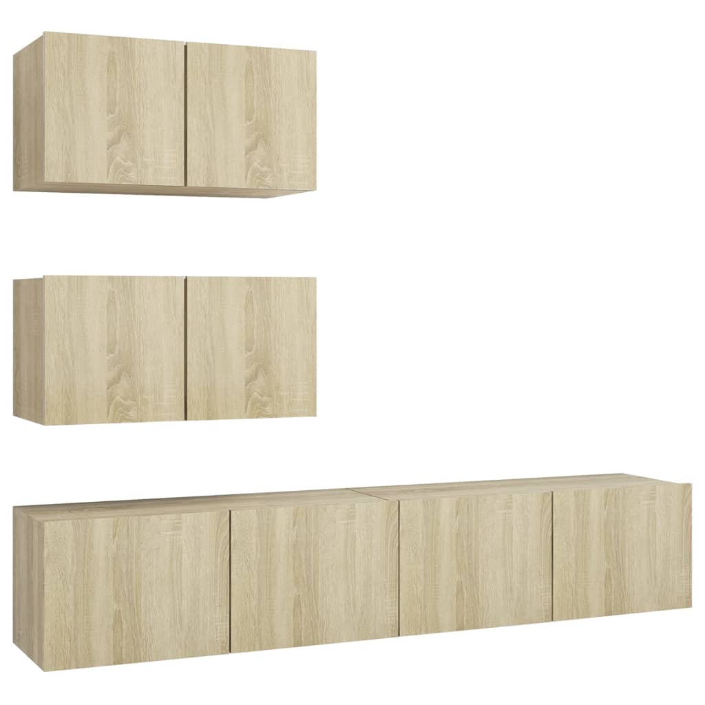 4 Piece Tv Cabinet Set Engineered Wood