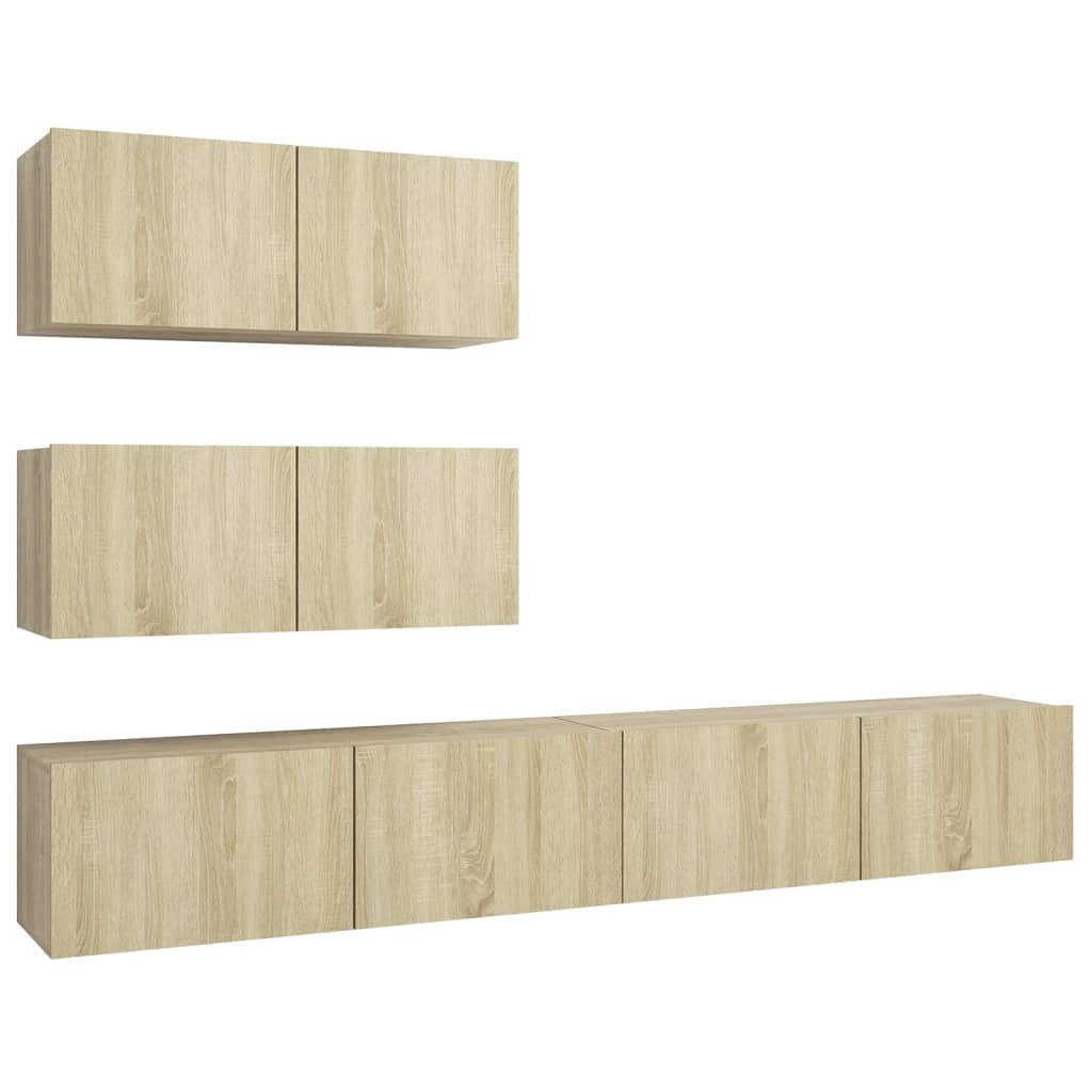4 Piece Tv Cabinet Set Engineered Wood