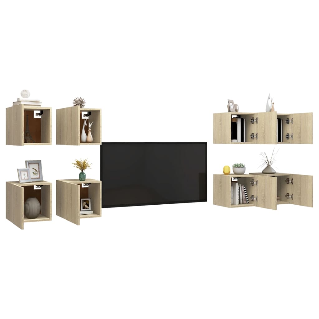 Wall Mounted Tv Cabinets 8 Pcs 30.5X30X30 Cm