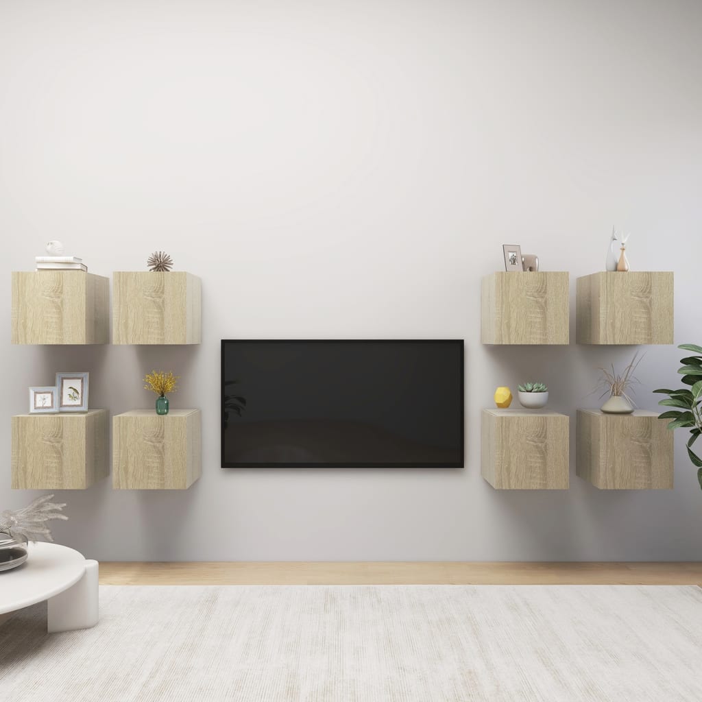 Wall Mounted Tv Cabinets 8 Pcs 30.5X30X30 Cm