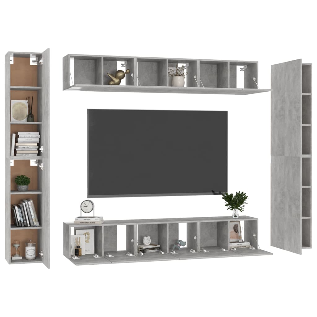 10 Piece Tv Cabinet Set Engineered Wood