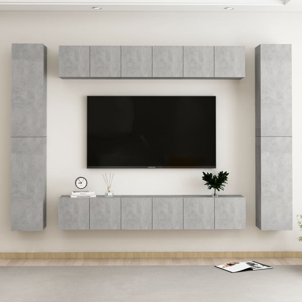 10 Piece Tv Cabinet Set Engineered Wood