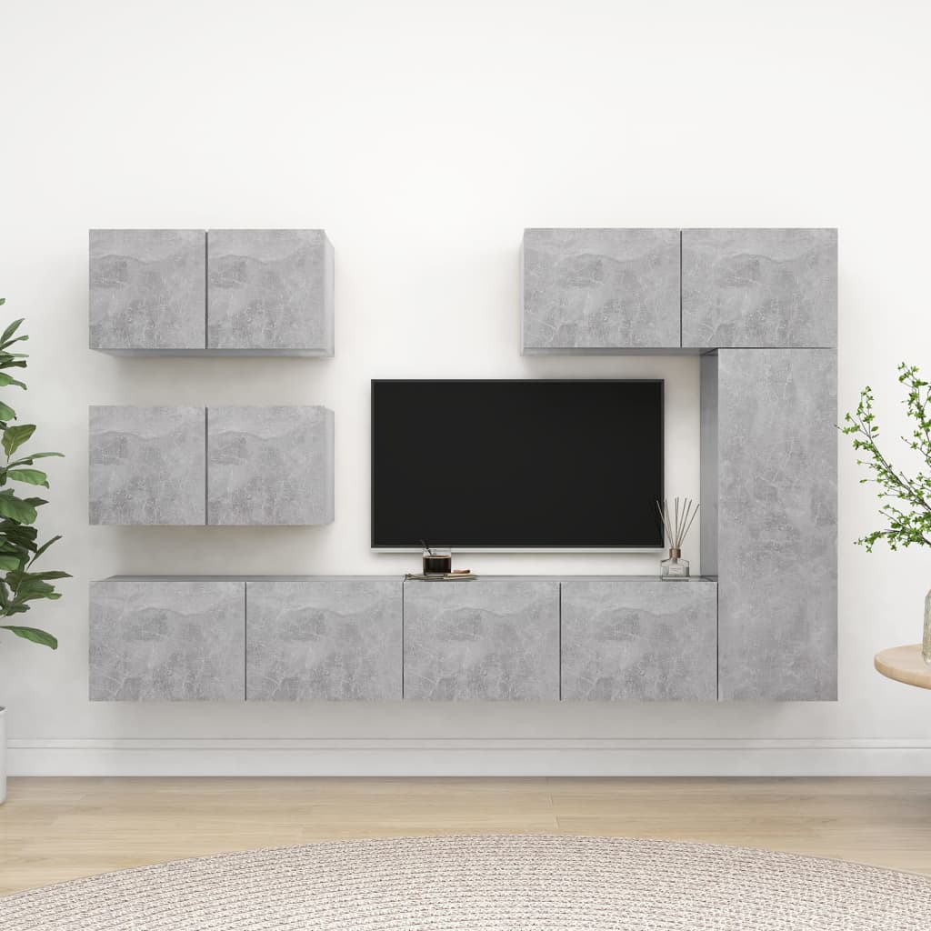 7 Piece Tv Cabinet Set Engineered Wood