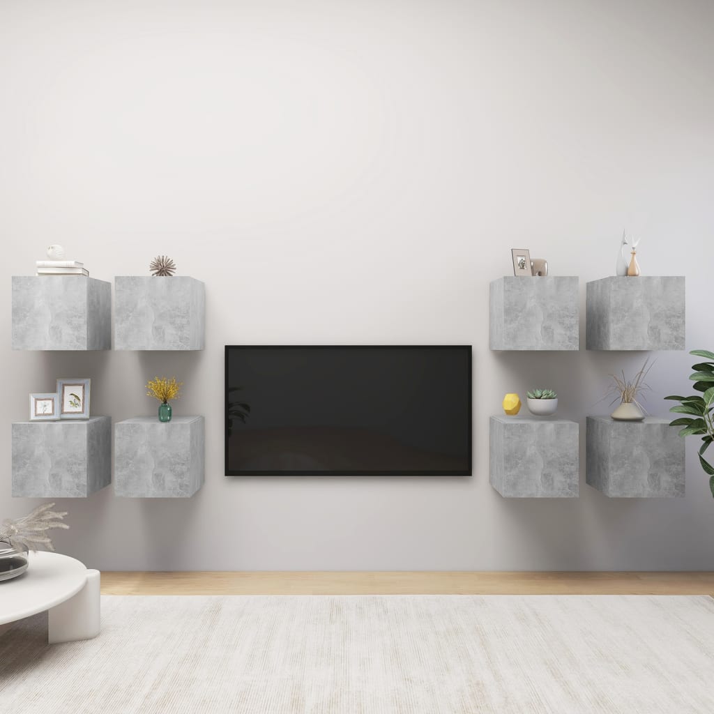 Wall Mounted Tv Cabinets 8 Pcs 30.5X30X30 Cm