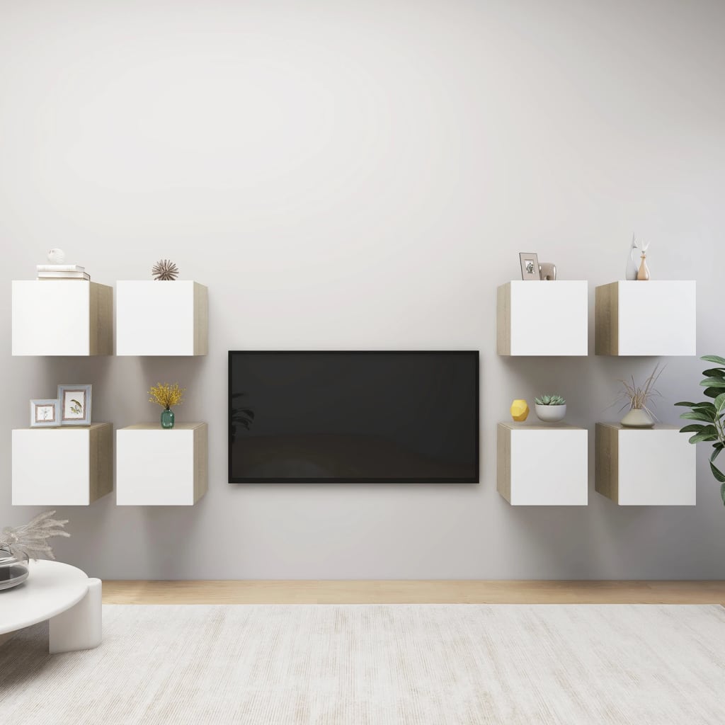 Wall Mounted Tv Cabinets 8 Pcs 30.5X30X30 Cm