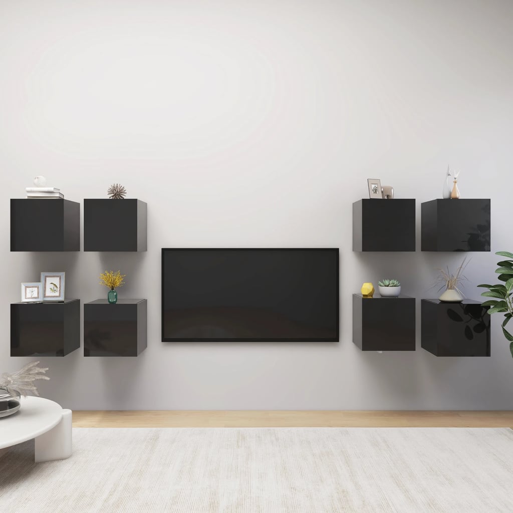 Wall Mounted Tv Cabinets 8 Pcs 30.5X30X30 Cm
