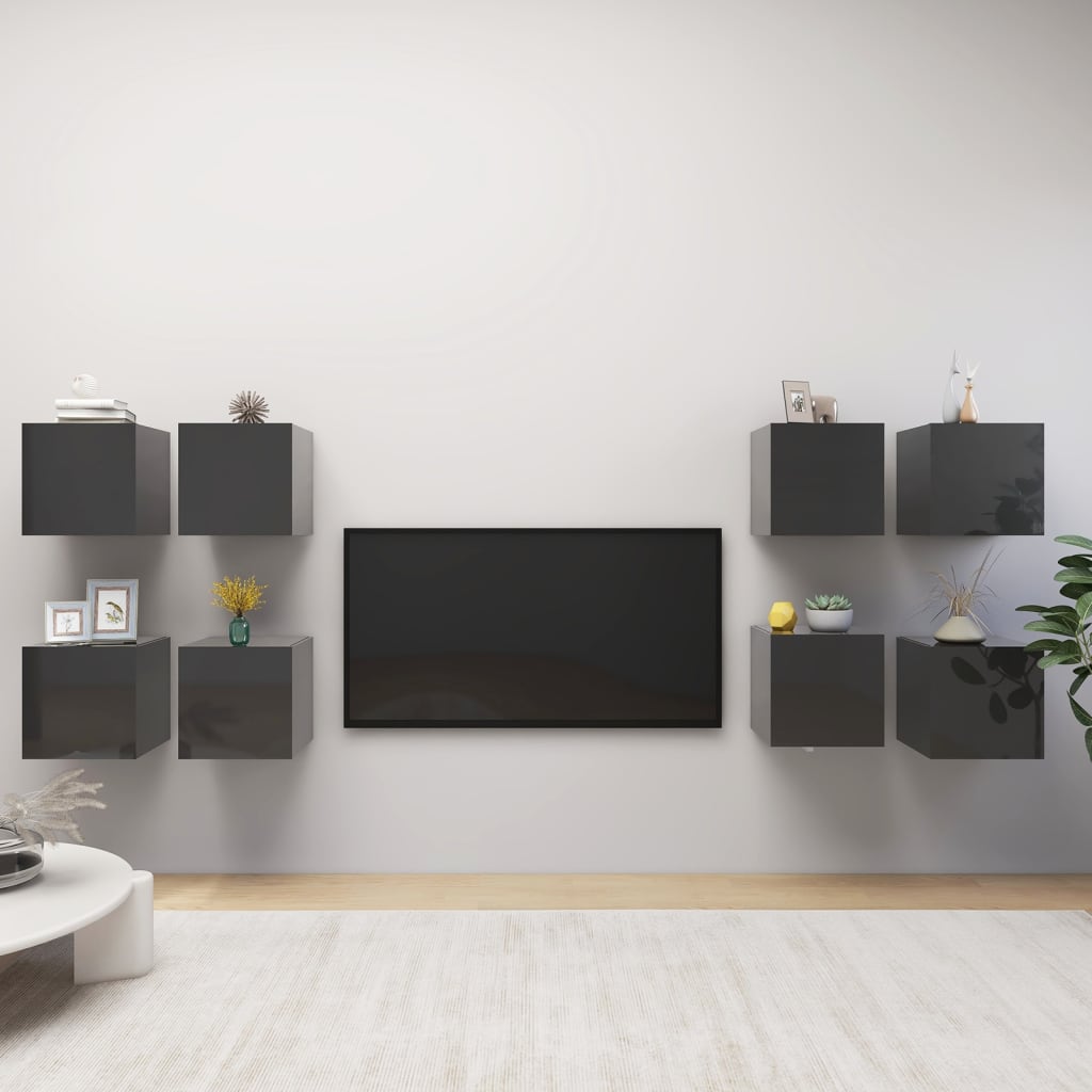 Wall Mounted Tv Cabinets 8 Pcs 30.5X30X30 Cm