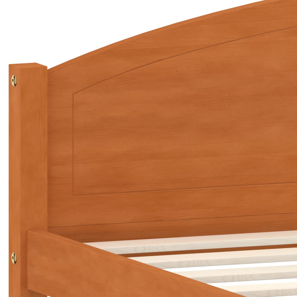 Bed Frame Without Mattress Solid Pine Wood 160X200Cm