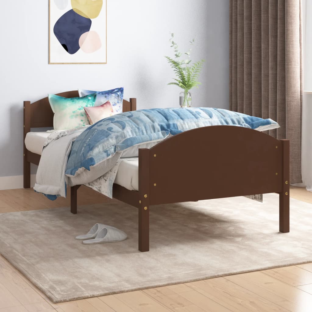 Bed Frame Without Mattress Solid Pine Wood 160X200Cm