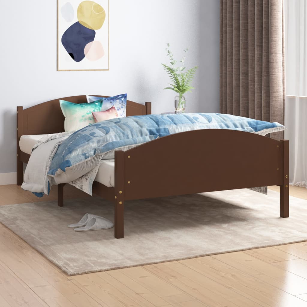 Bed Frame Without Mattress Solid Pine Wood 160X200Cm