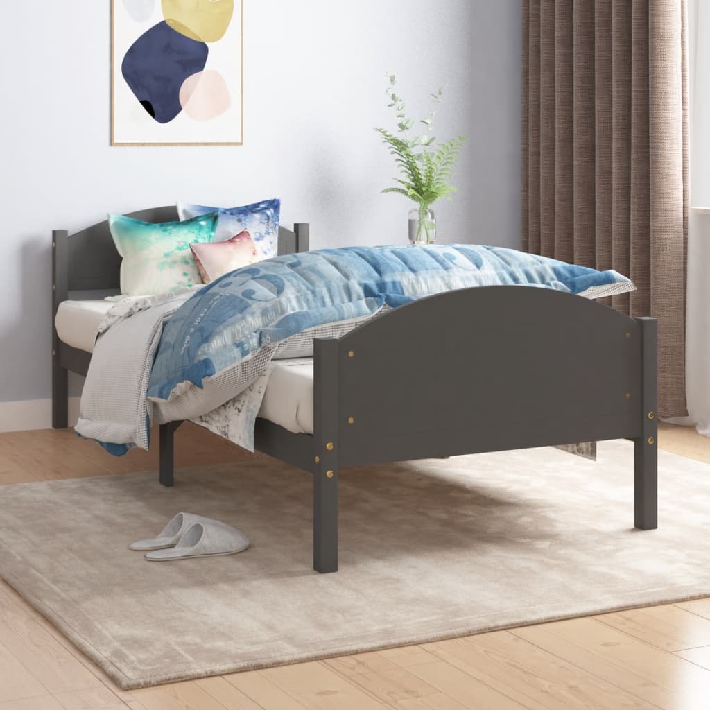 Bed Frame Without Mattress Solid Pine Wood 160X200Cm
