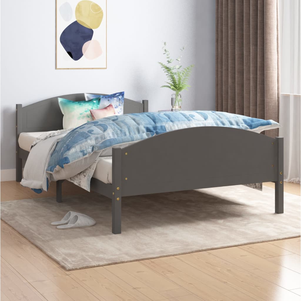 Bed Frame Without Mattress Solid Pine Wood 160X200Cm
