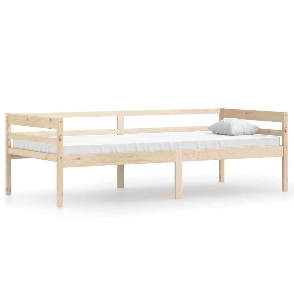 Bed Frame Without Mattress Solid Pinewood 90X200 Cm