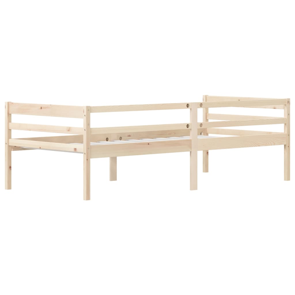 Bed Frame Without Mattress Solid Pinewood 90X200 Cm