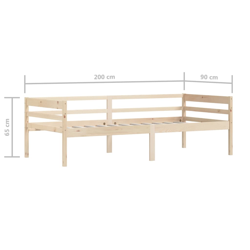Bed Frame Without Mattress Solid Pinewood 90X200 Cm