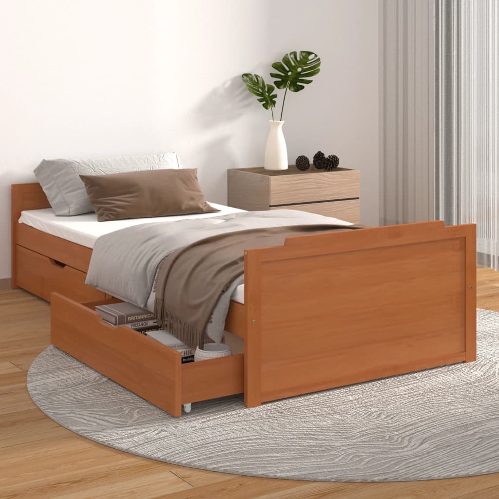 Bed Frame Without Mattress Solid Wood Pine 90X200 Cm