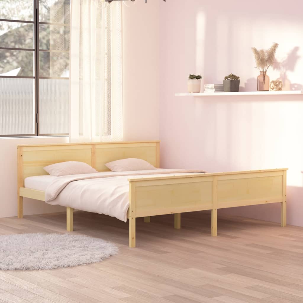 Bed Frame Without Mattress Solid Wood Pine