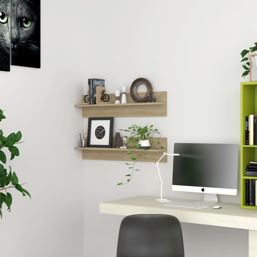 Wall Shelf 4 Pcs 80X11.5X18 Cm Engineered Wood