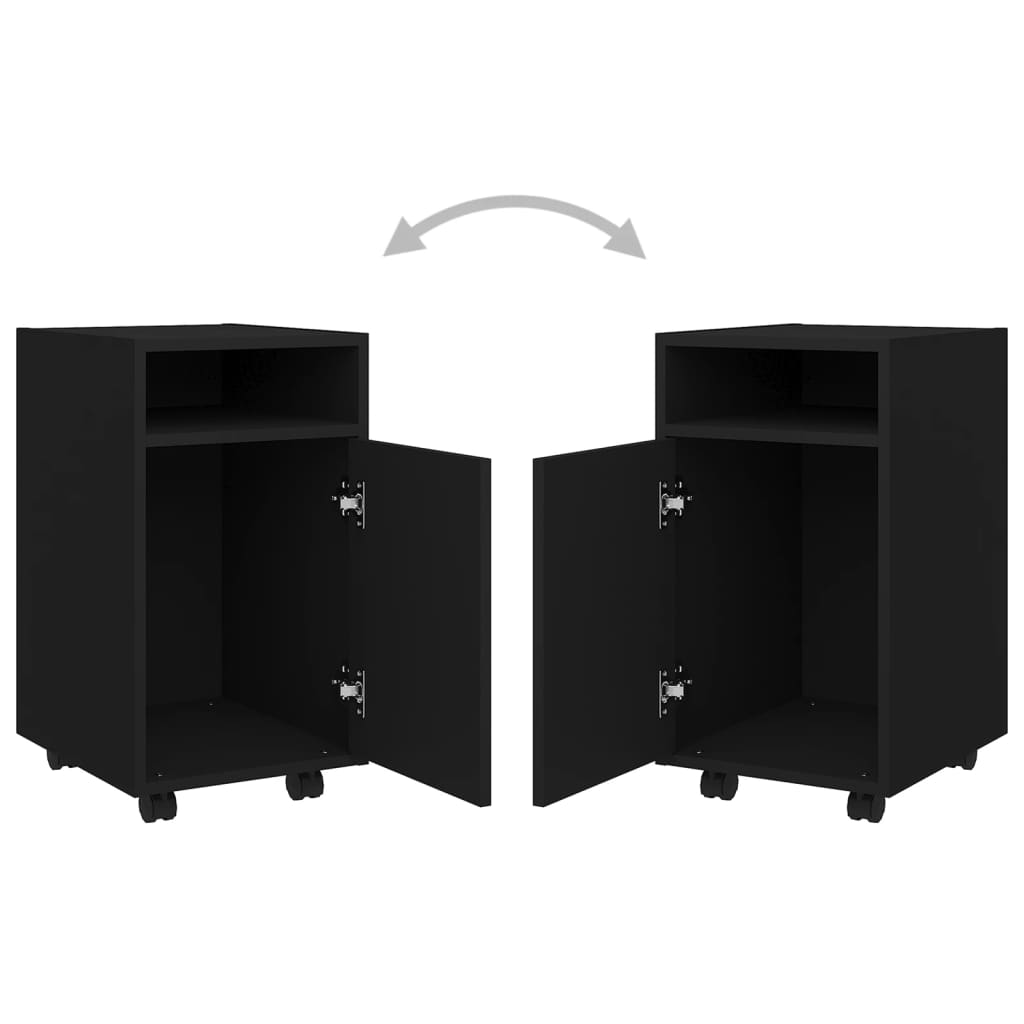 Side Cabinet With Wheels 33X38X60 Cm Engineered Wood