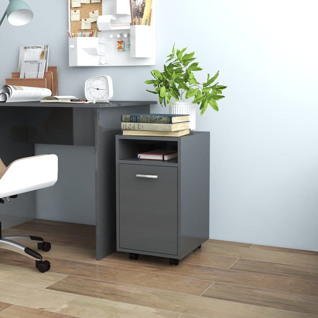 Side Cabinet With Wheels 33X38X60 Cm Engineered Wood