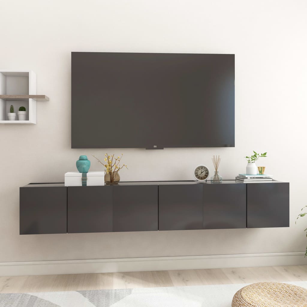 2 Piece Hanging Tv Cabinet Set 60X30X30 Cm