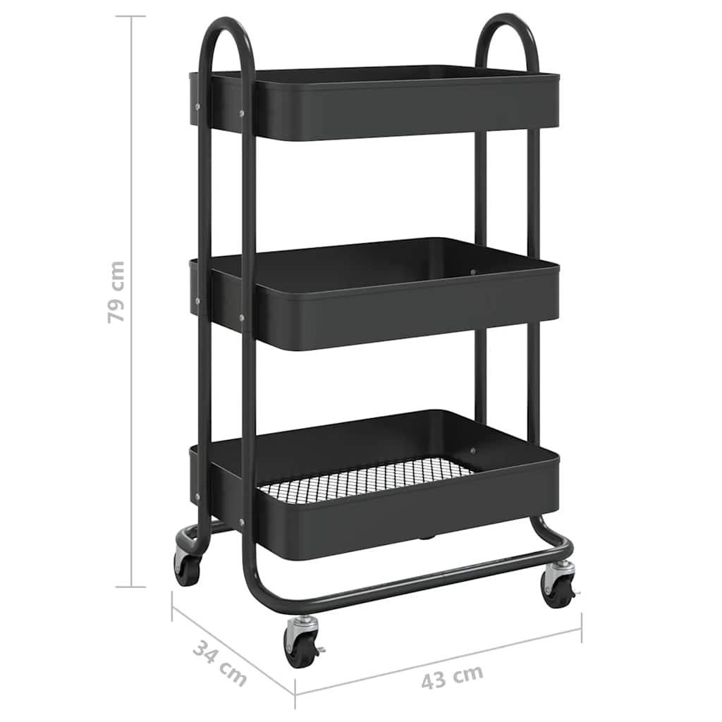 3-Tier Trolley 43X34X79 Cm Steel