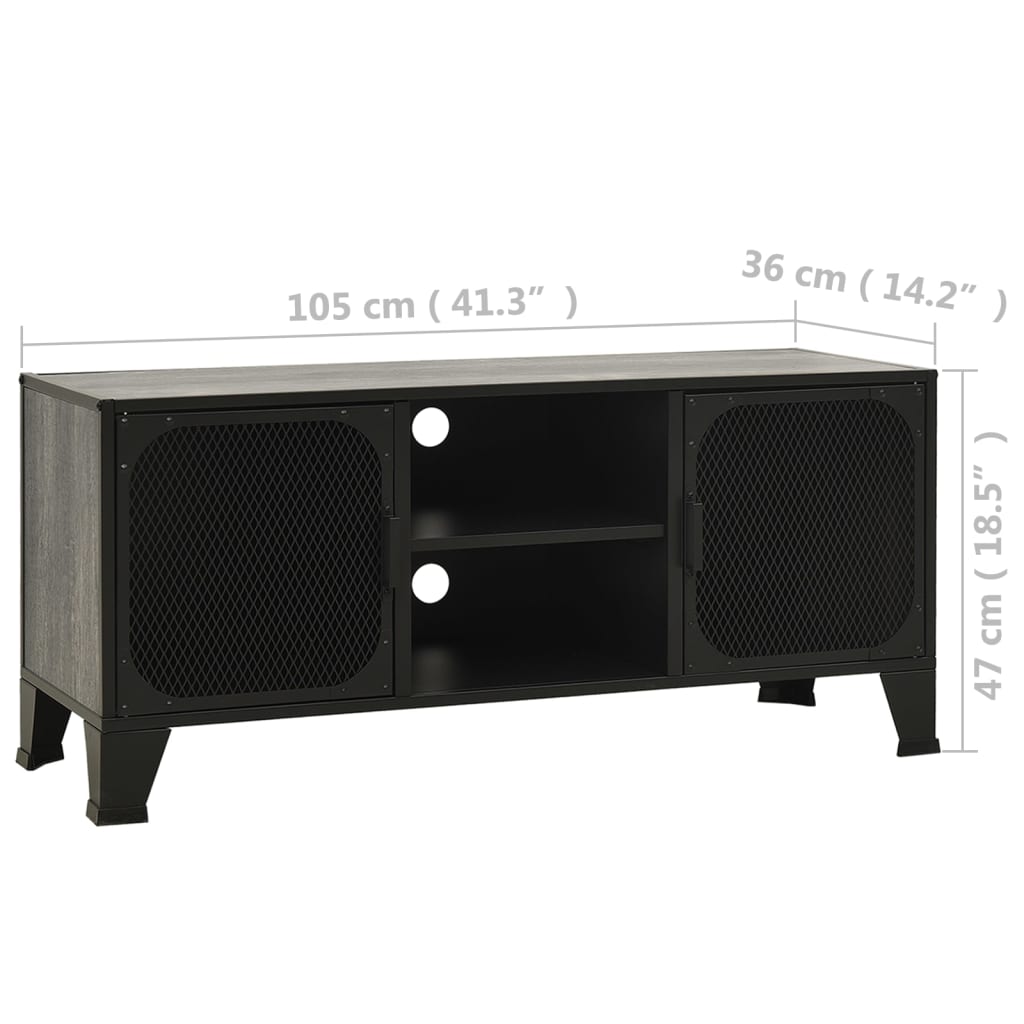 Tv Cabinet 105X36X47 Cm Metal And Mdf