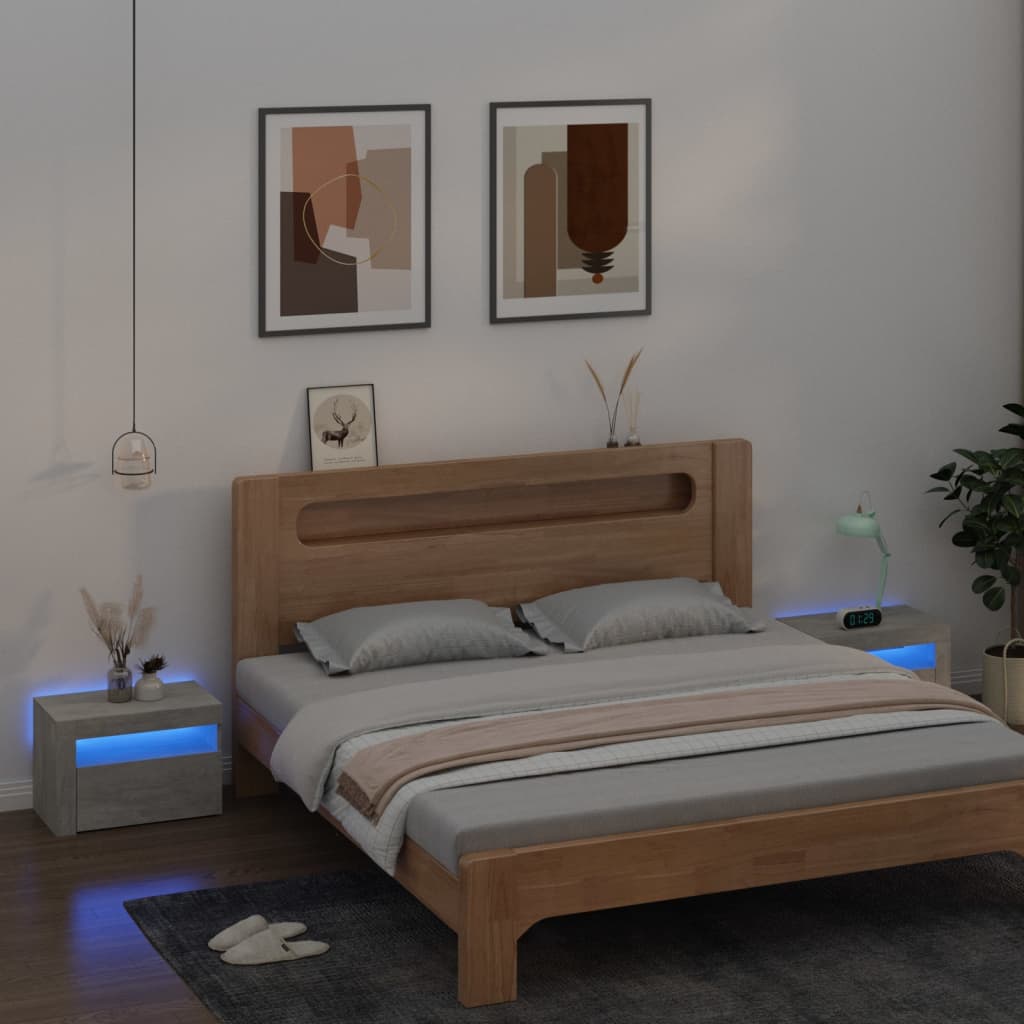 Bedside Cabinets 2 Pcs With Leds 60X35X40 Cm