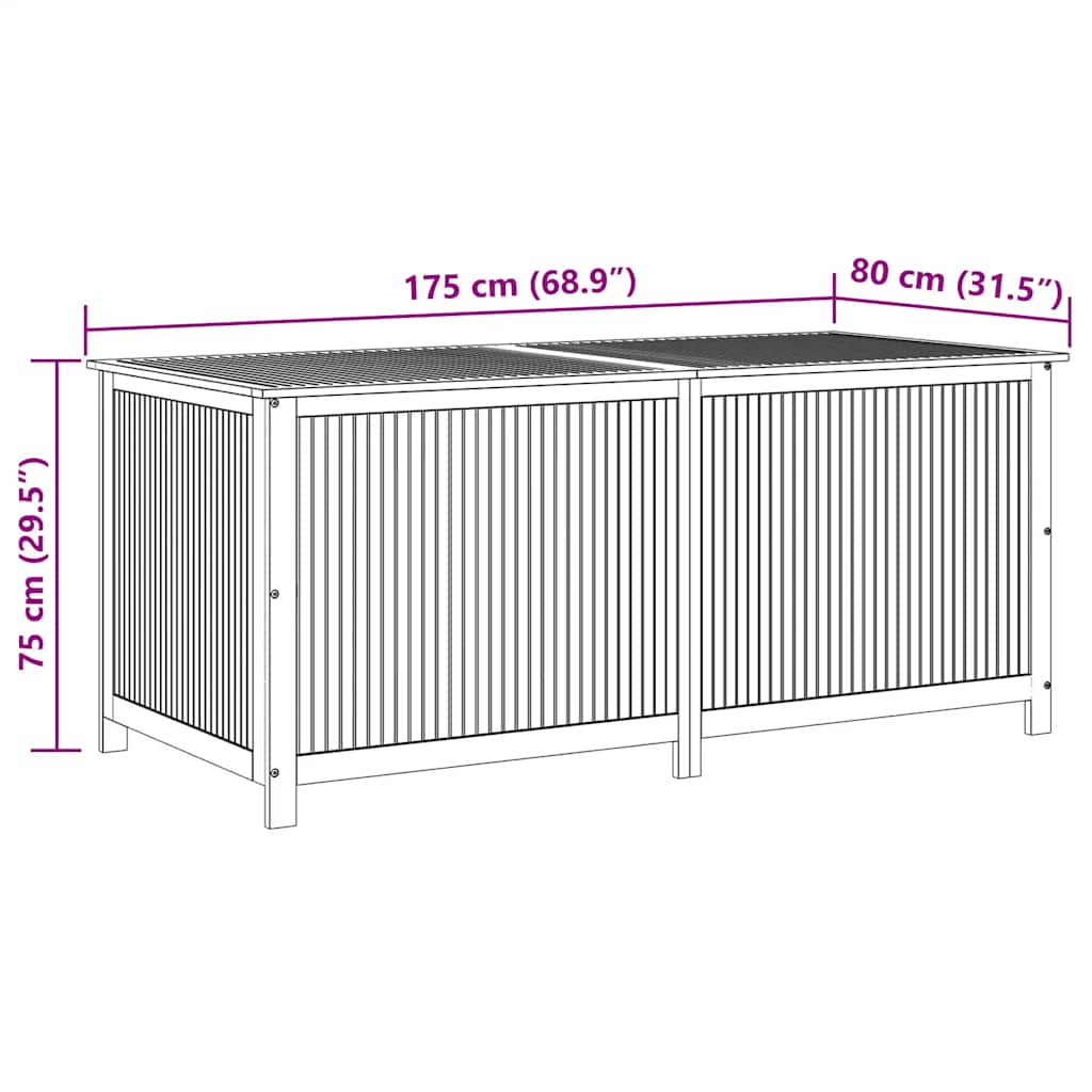Garden Storage Box Solid Acacia Wood
