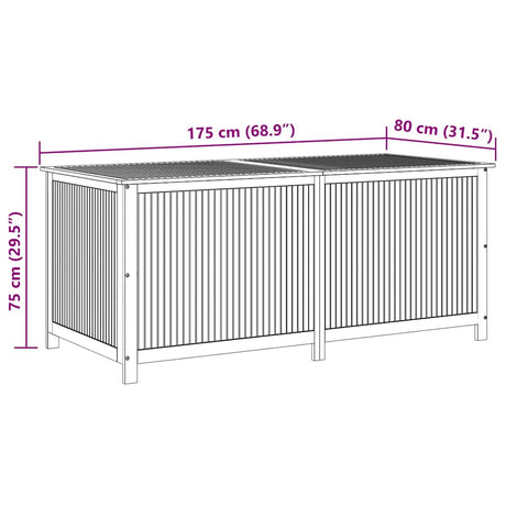 Garden Storage Box Solid Acacia Wood