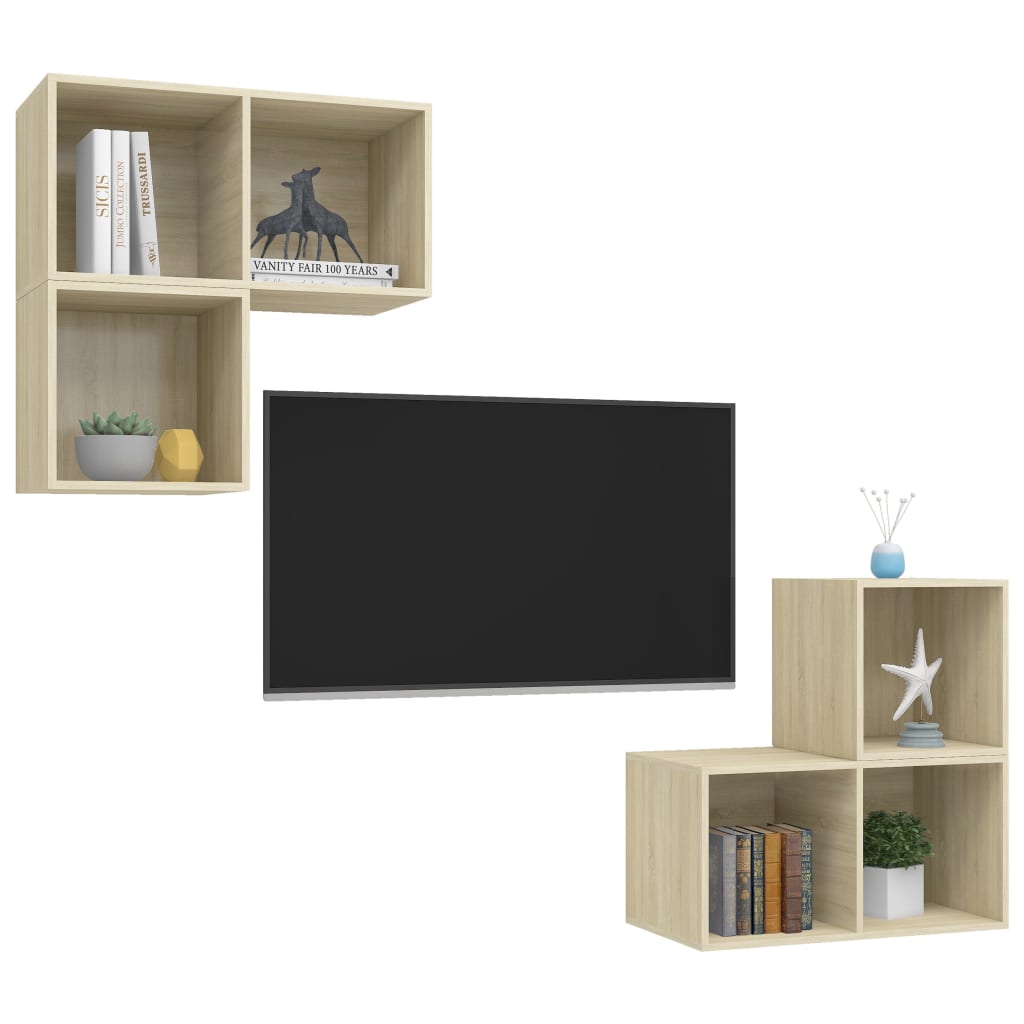 4 Piece Tv Cabinet Set Engineered Wood