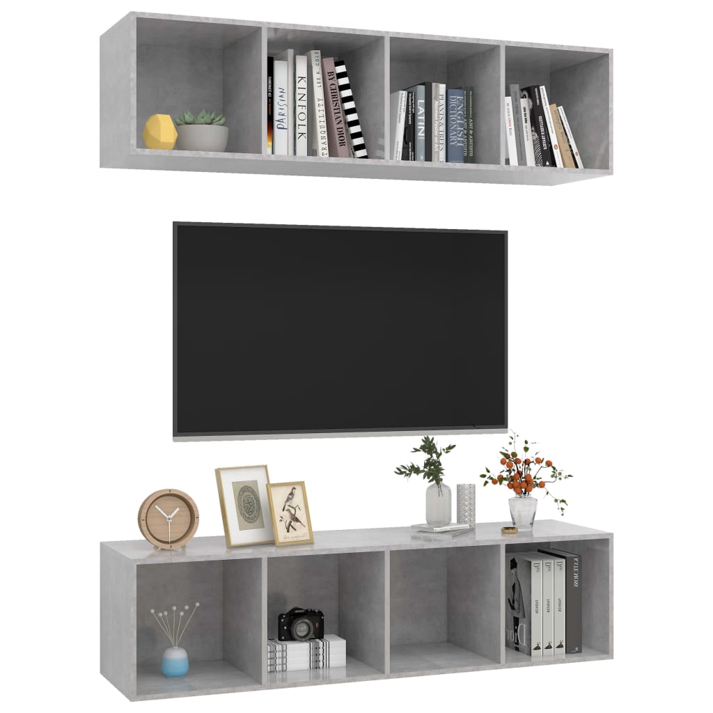 Wall-Mounted Tv Cabinets 2 Pcs Engineered Wood