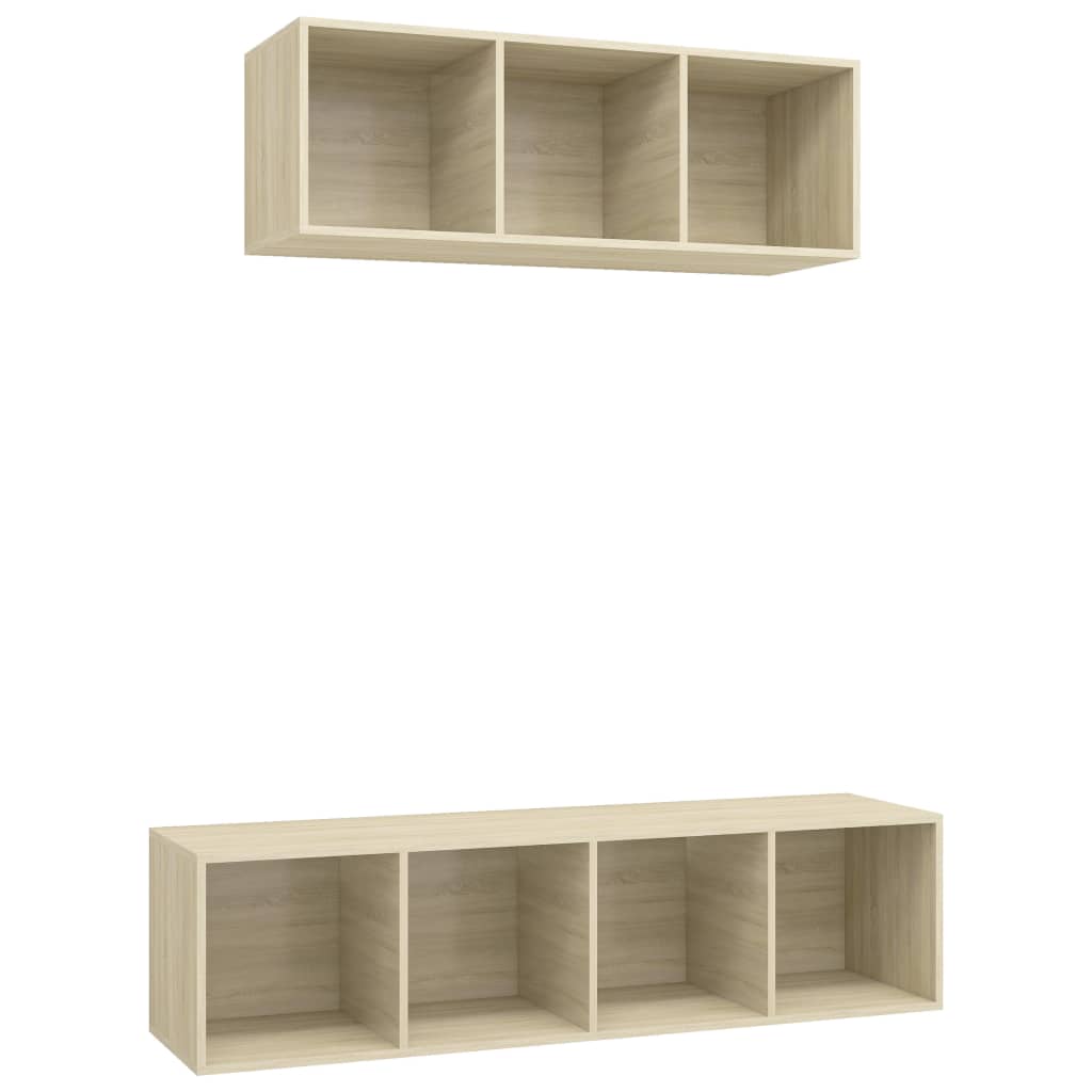 2 Piece Tv Cabinet Set Engineered Wood
