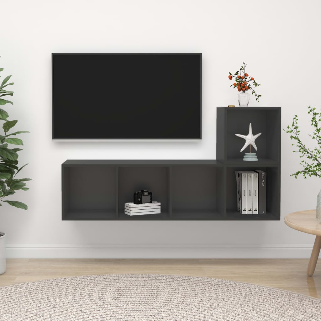 2 Piece Tv Cabinet Set Engineered Wood