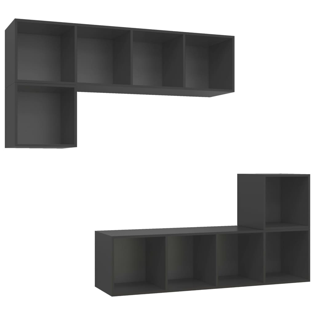 4 Piece Tv Cabinet Set Engineered Wood
