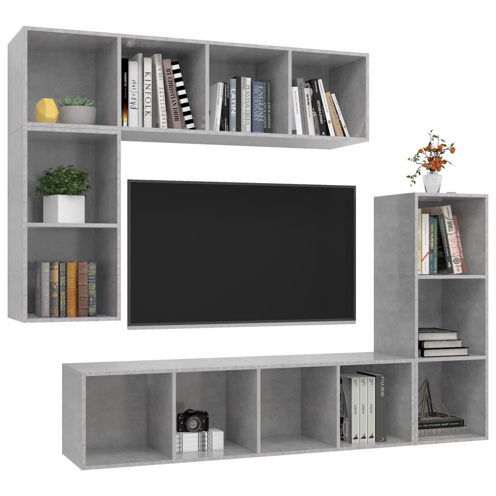 4 Piece Tv Cabinet Set Engineered Wood