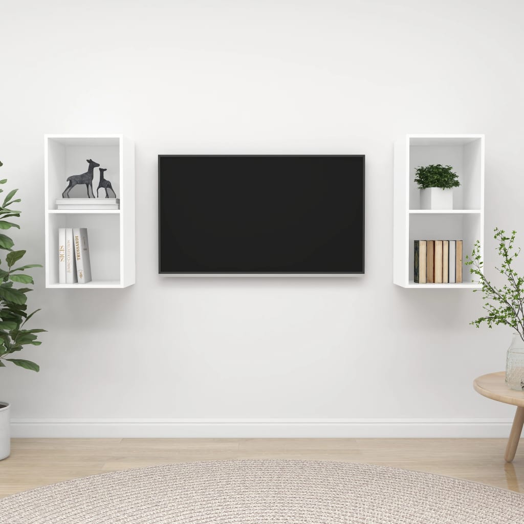 Wall-Mounted Tv Cabinets 2 Pcs Engineered Wood
