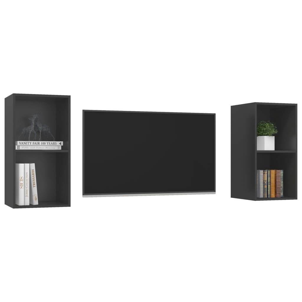 Wall-Mounted Tv Cabinets 2 Pcs Engineered Wood