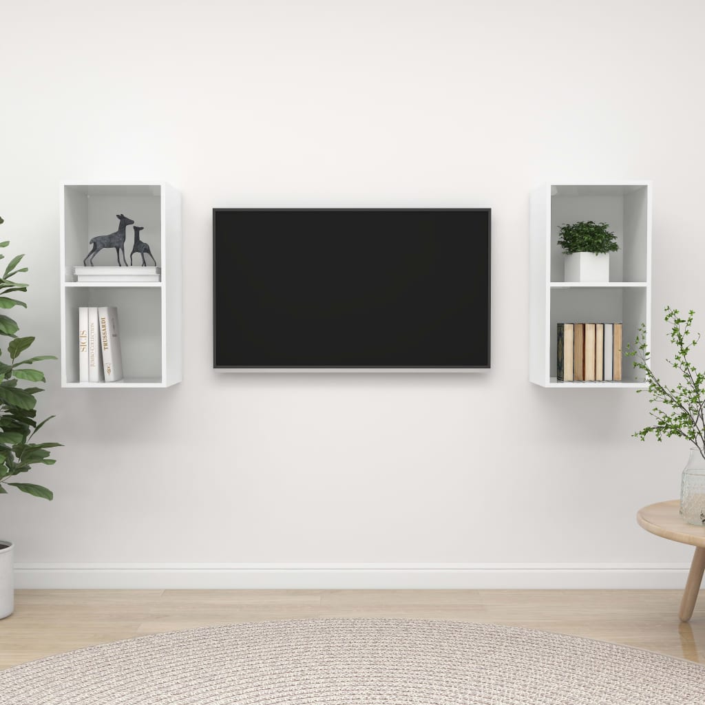 Wall-Mounted Tv Cabinets 2 Pcs Engineered Wood
