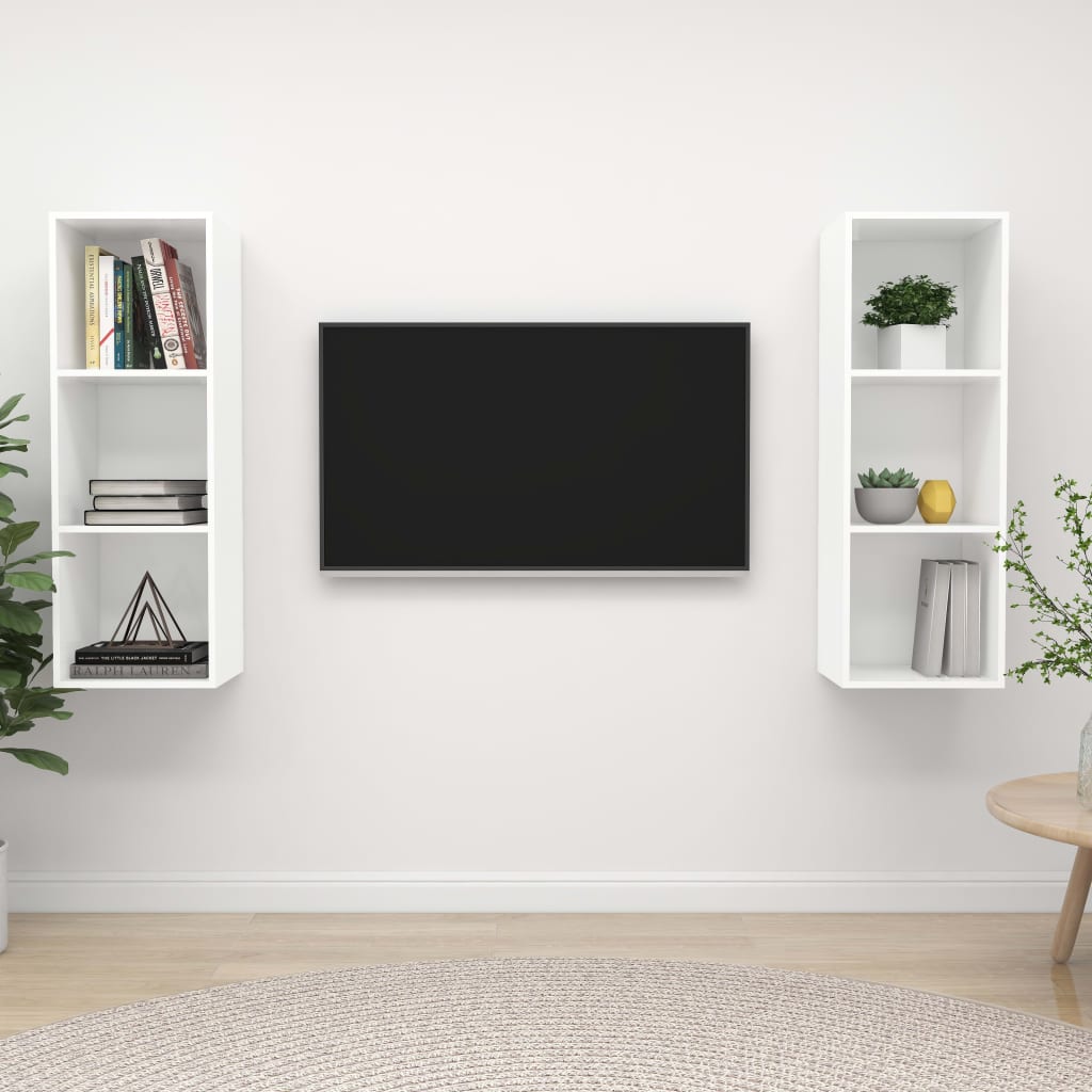 Wall-Mounted Tv Cabinets 2 Pcs Engineered Wood