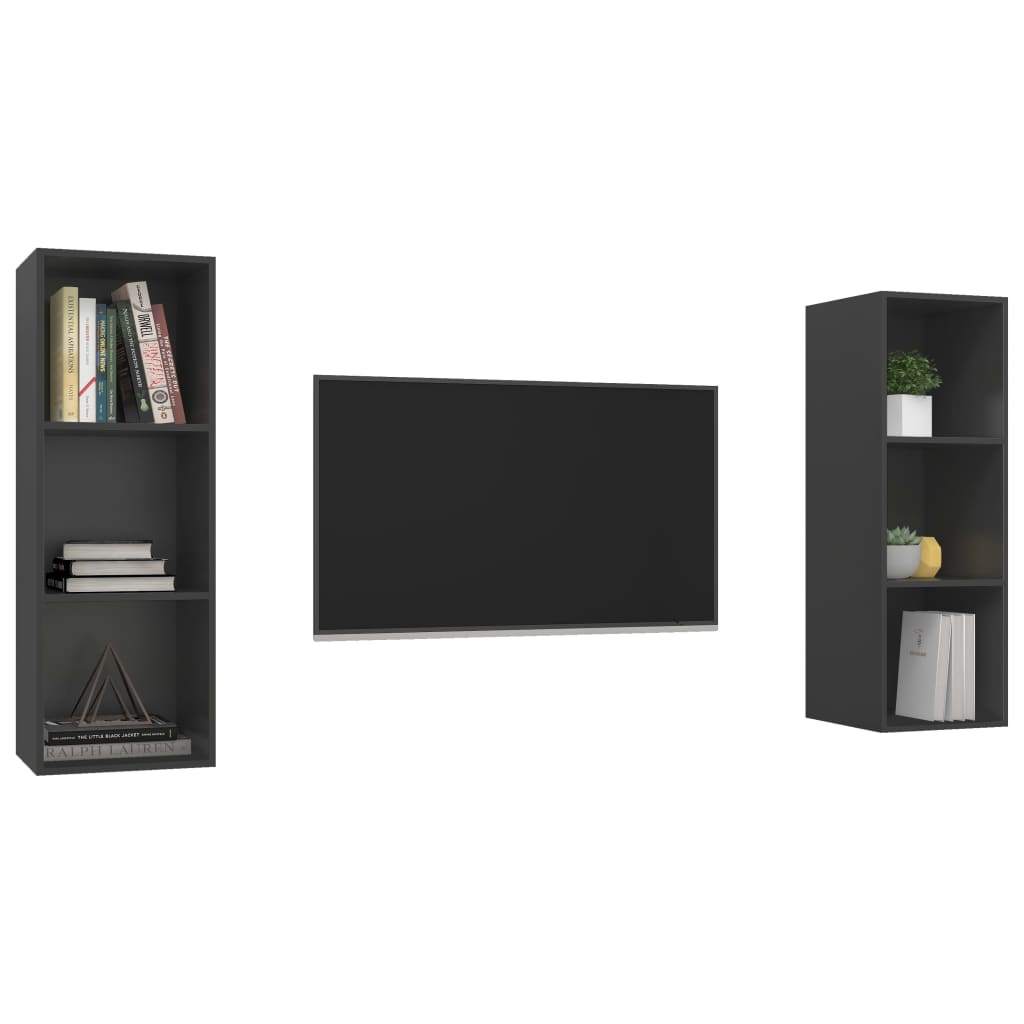 Wall-Mounted Tv Cabinets 2 Pcs Engineered Wood