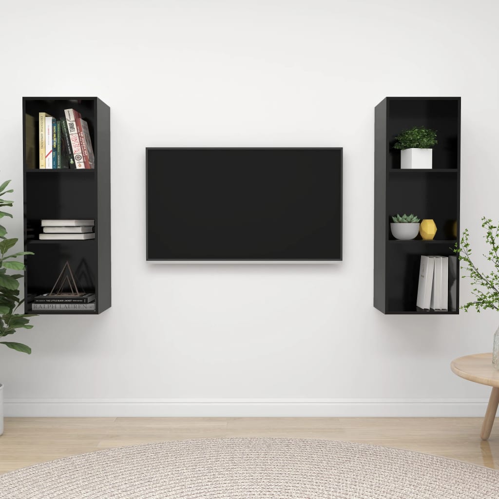 Wall-Mounted Tv Cabinets 2 Pcs Engineered Wood