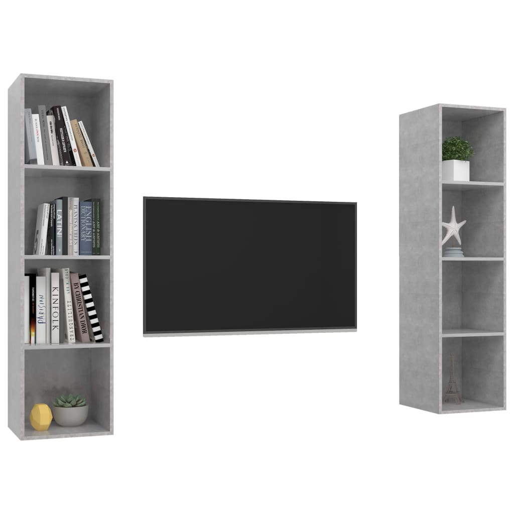 Wall-Mounted Tv Cabinets 2 Pcs Engineered Wood