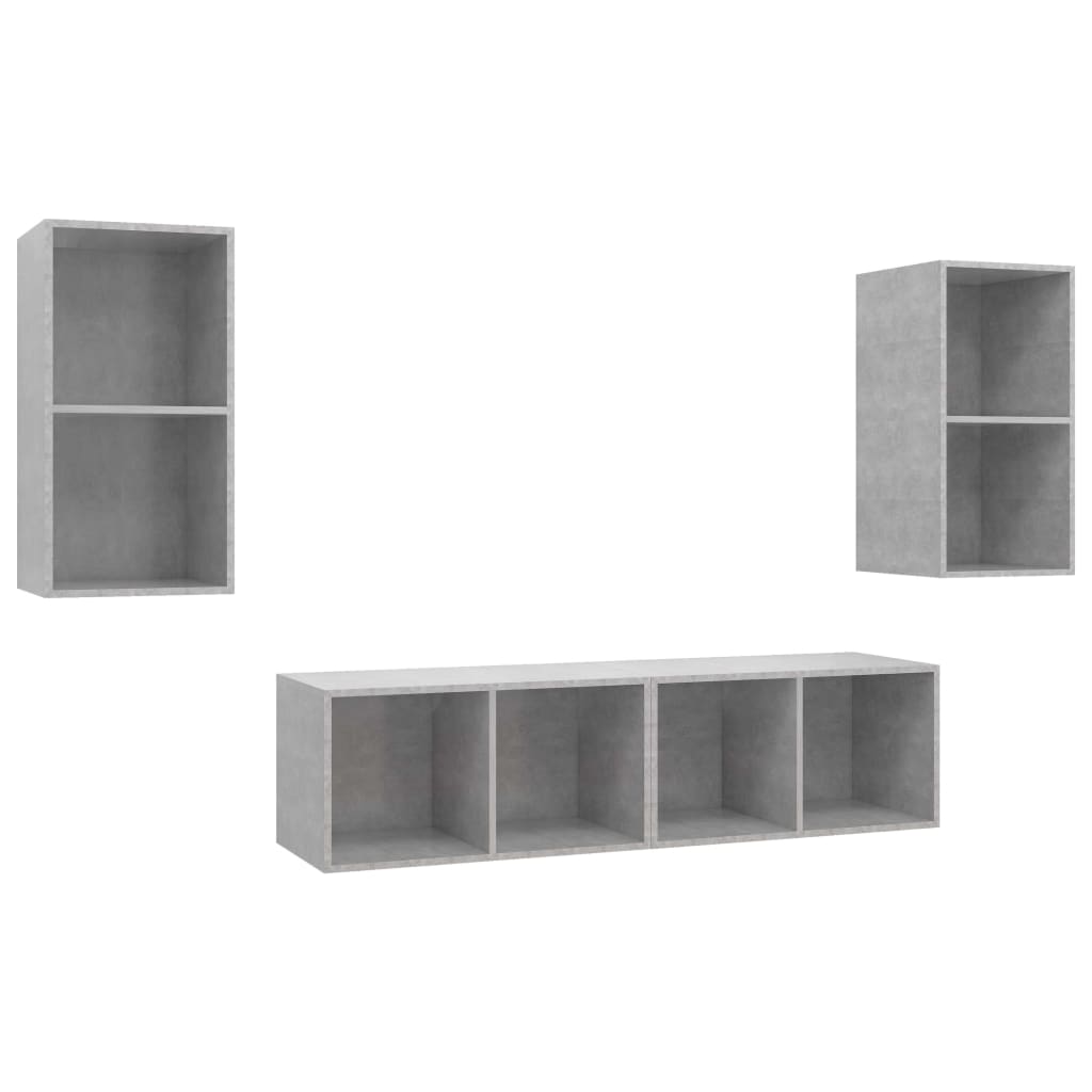 Wall-Mounted Tv Cabinets 4 Pcs Engineered Wood