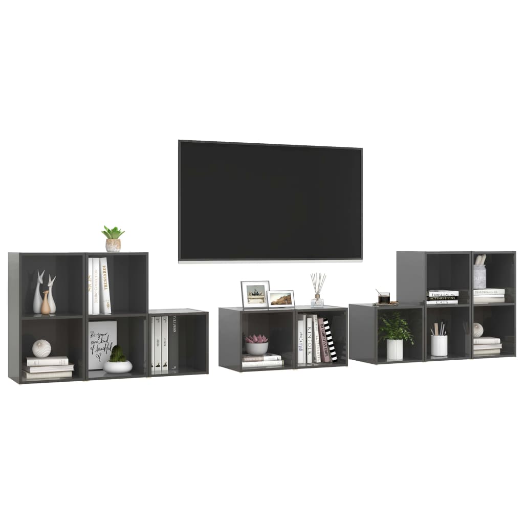 8 Piece Tv Cabinet Set Engineered Wood