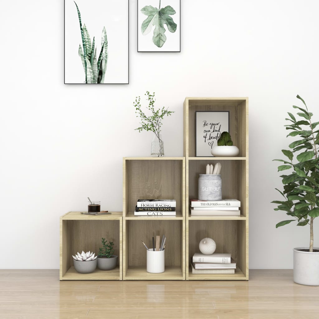 3 Piece Tv Cabinet Set Engineered Wood