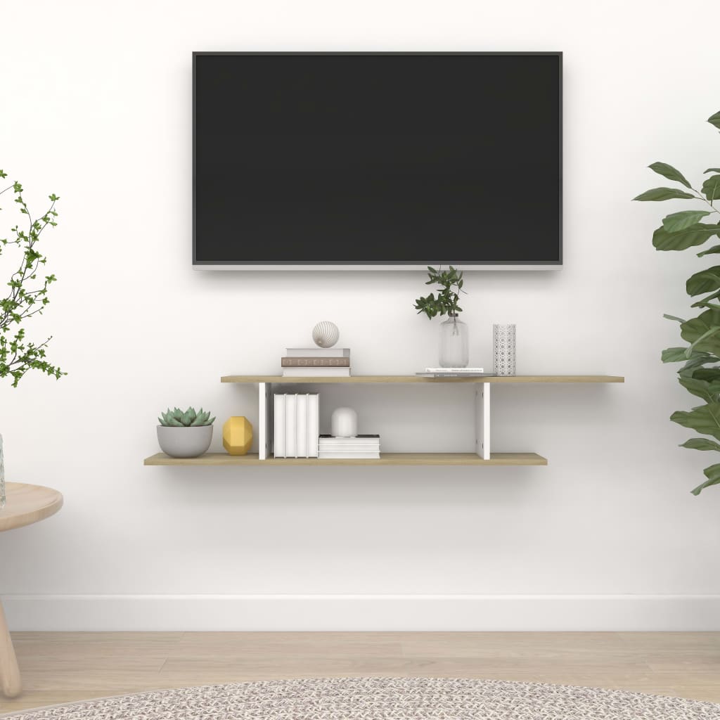 Wall-Mounted Tv Shelf 125X18X23 Cm Engineered Wood