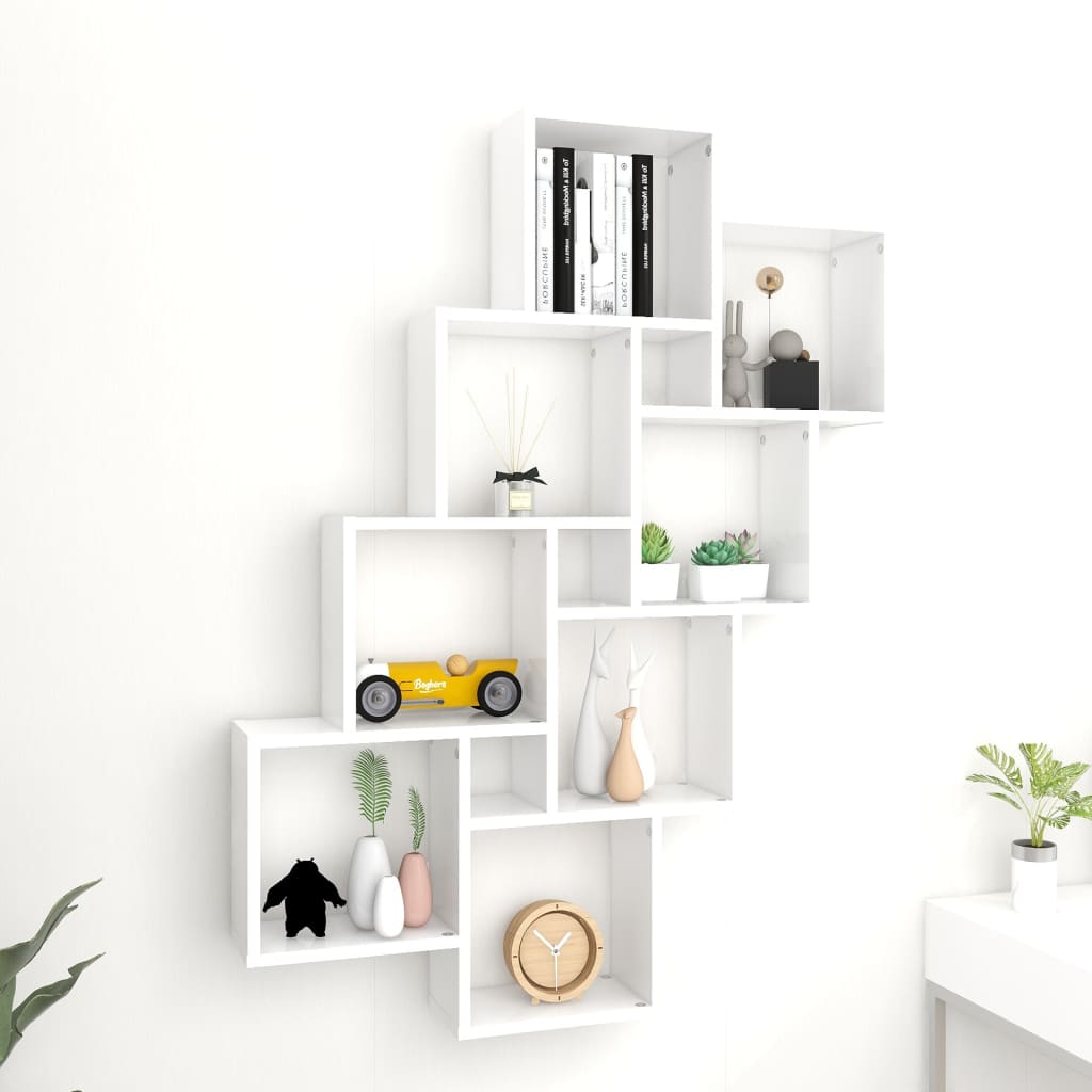 Wall Cube Shelf 90X15X119 Cm Engineered Wood