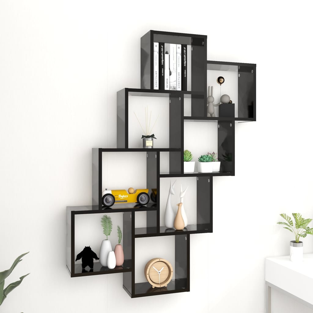 Wall Cube Shelf 90X15X119 Cm Engineered Wood