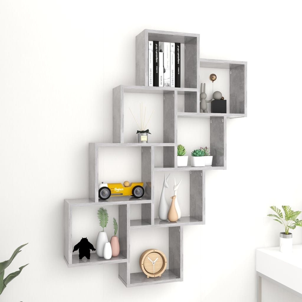 Wall Cube Shelf 90X15X119 Cm Engineered Wood